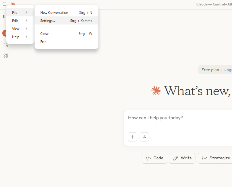 Claude Desktop Settings